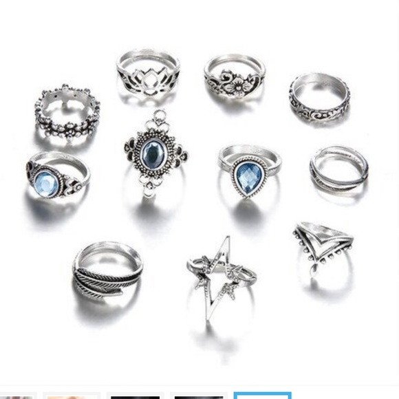 Beautiful 11 pcs Retro Style Ring Set - Picture 5 of 5